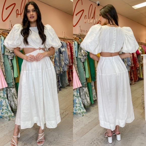 Aje Vanades Cut Out Ring white Midi Dress size US 2 NEW! New with tags! - Picture 8 of 9